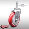 Service Caster 5 Inch SS Red Polyurethane Wheel Swivel 3/8 Inch Threaded Stem Caster SCC SCC-SSTS20S514-PPUB-RED-381615 - alternate 2
